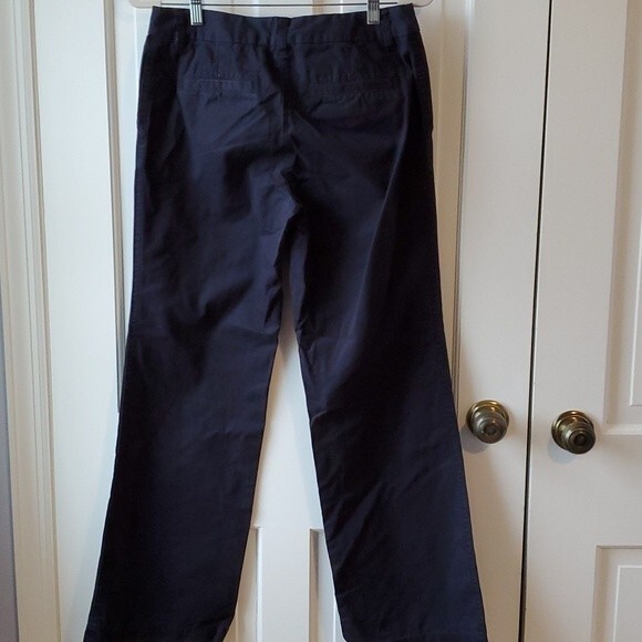 SALTWATER IZOD COTTON SZ 6 PANTS NAVY BLUE STRAIGHT WIDE LEG CHINO WORK - Picture 2 of 4